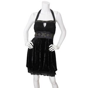 Vintage Y2K 90’s Sue Wong Nocturne Dress Silk Velvet Beaded Fairy Whimsigoth